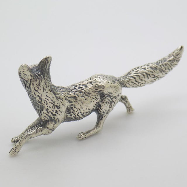 Vintage Italian Handmade Silver Hunting Fox Figurine, Tuscany, 1970s For Sale - Image 6 of 12