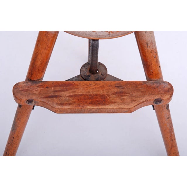 Vintage Height Adjustable Workshop Stool, 1950s For Sale - Image 6 of 10