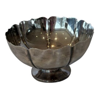 Mid 20th Century Silver Plated Footed Pedestal Bowl For Sale