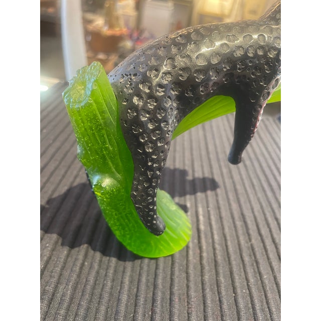 Daum Late 20th Century Black Jaguar Art Glass Figurine by Daum France Gorgeous For Sale - Image 4 of 9