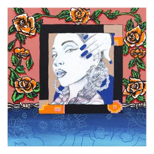 Holy Moly Her Earrings Icier Than Bolis - Abstract Colorful Portrait Original Artwork by Danny Brown