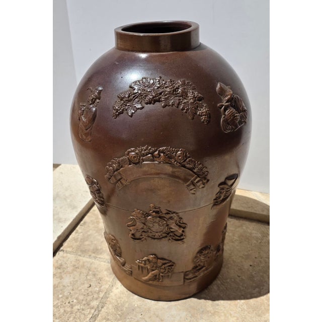 Extra Large Antique English Stoneware Storage Jar For Sale - Image 4 of 18