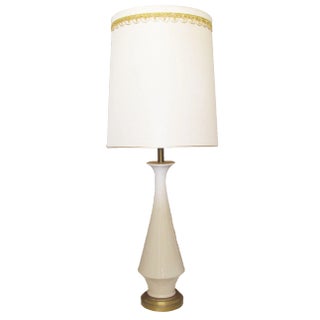 Tall Midcentury Lamp w/ Shade For Sale