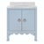 Wood Matthew Izzo Home Kealy Light Blue Matte Lacquer Two Door, Single Porcelain Sink Bath Vanity With Carrara Marble Top and Brass Hardware For Sale - Image 7 of 7