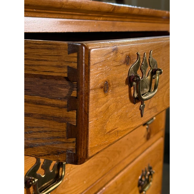 Wood Vintage Solid Pine Tall Chest of Drawers by Pine Shop Originals c.1950s For Sale - Image 7 of 13