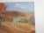 Vintage mid 20th century oil on artist board autumn farmhouse landscape painting. Unsigned. Unframed, edge wear.