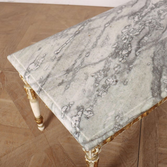 French Decorated Marble Topped Coffee Table, 1920s For Sale - Image 6 of 11
