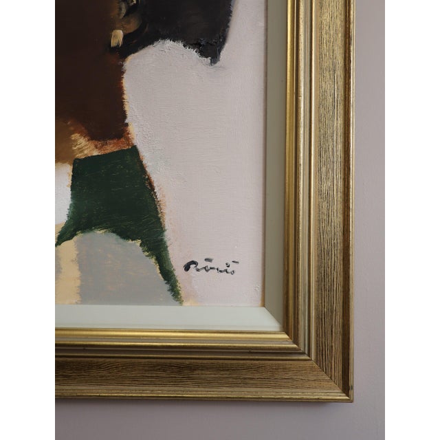Brown Mid-Century Modern 'The Quiet Within' Swedish Figurative Portrait Oil Painting, Framed For Sale - Image 8 of 12