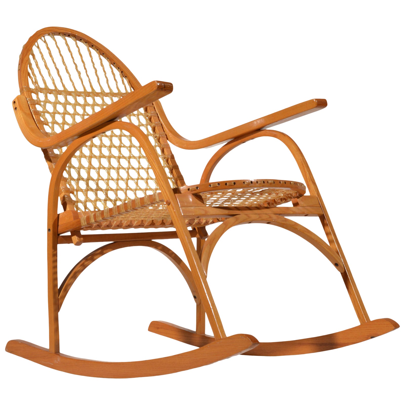 Snowshoe Oak Rocking Chair With Rawhide Lacing by Vermont Tubbs Chairish