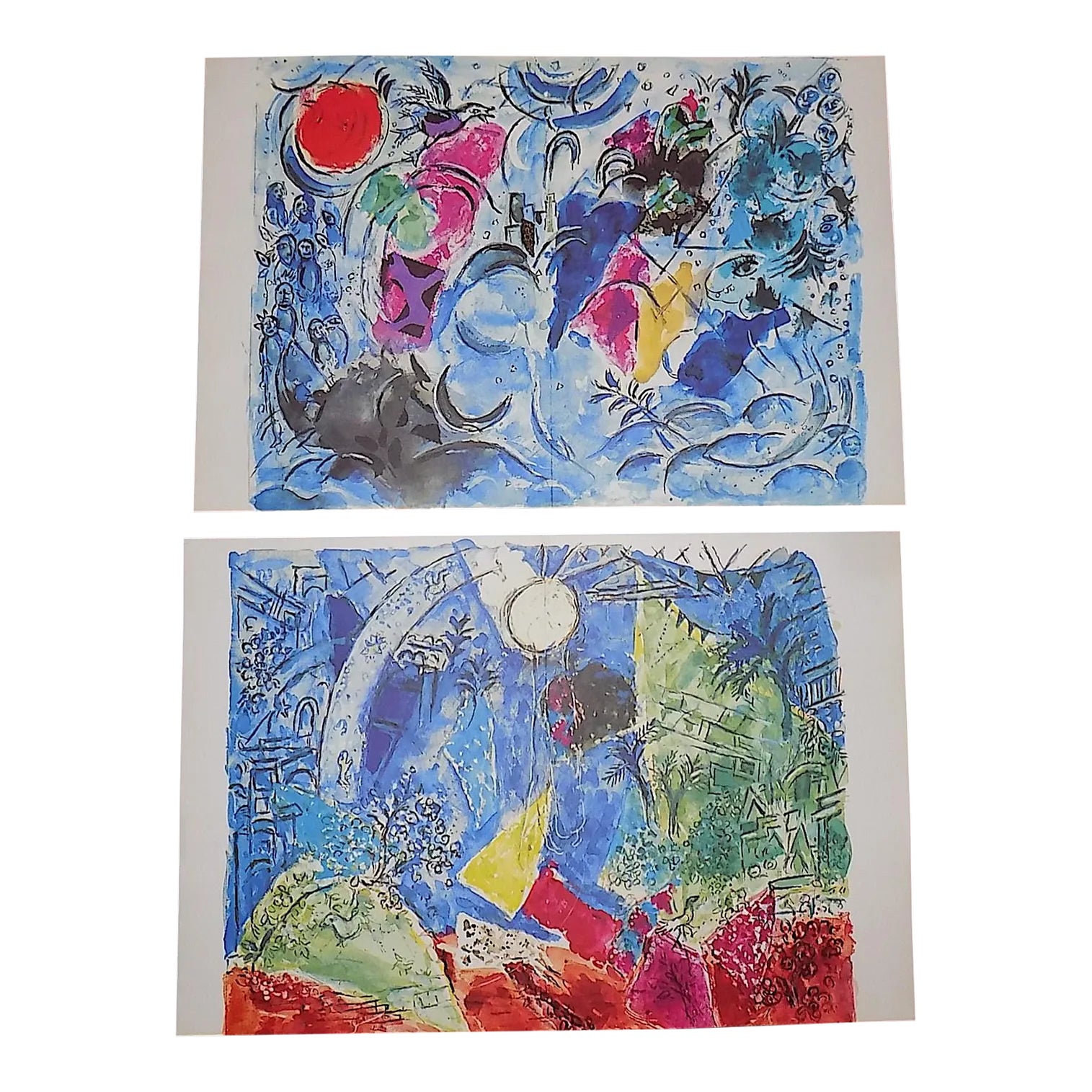 Vintage Mid 20th Century Large Folio Abstract Marc Chagall Lithographs ...