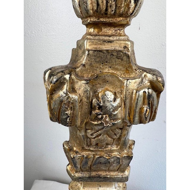 Early 20th Century Distressed Italian Silver & Gold Gilt Candlesticks, 20th Century For Sale - Image 5 of 10