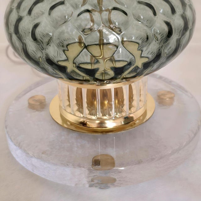 Green Pair of 1980s Green Murano Glass Lamps, Italy For Sale - Image 8 of 10