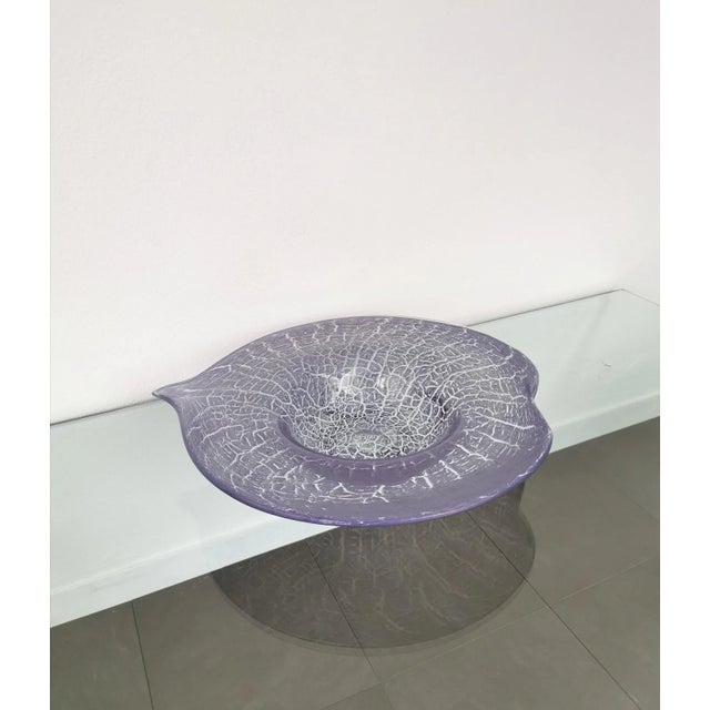 Italian Transparent Murano Glass Centerpieces, 1970s, Set of 2 For Sale - Image 6 of 12