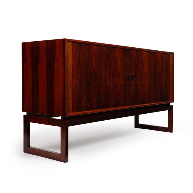 Wood Vintage Axel Christiansen Odder Rosewood Tambour Credenza Sideboard 1960s For Sale - Image 7 of 12