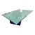 1990s Large Asymmetrical Sculptural Glass Coffee Table With Cobalt Blue Pedestal Base For Sale