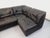 Animal Skin Vintage Corner Sofa in Black Leather with Integrated Bed, 1970s, Set of 3 For Sale - Image 7 of 18