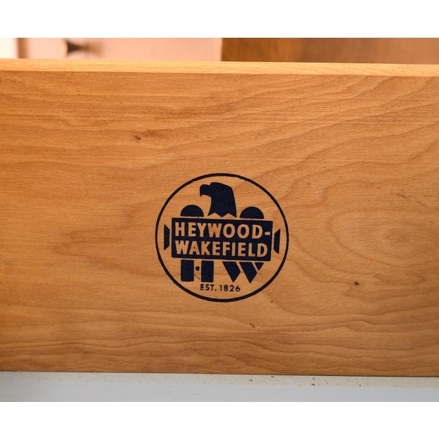 Pair Heywood Wakefield Mid-Century Modern One Drawer Nightstands End Tables Mint For Sale - Image 13 of 17