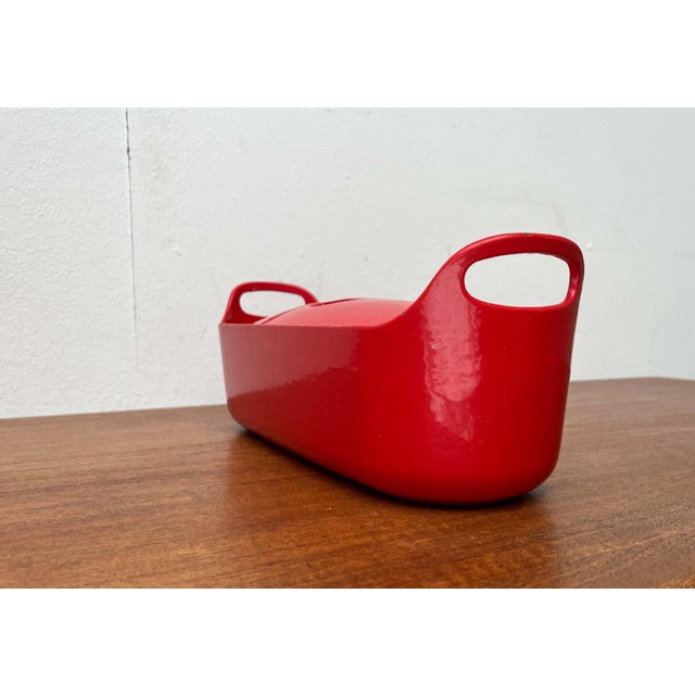 Paint Mid-Century Modern Red Enamel Cast Iron Pot by Timo Sarpaneva for Rosenlew of Finland, 1960s For Sale - Image 7 of 18