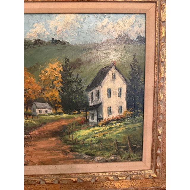 Traditional Vintage D. Snyder Dual-Signed Impasto Landscape Painting in Ornate Gallery Frame For Sale - Image 3 of 16