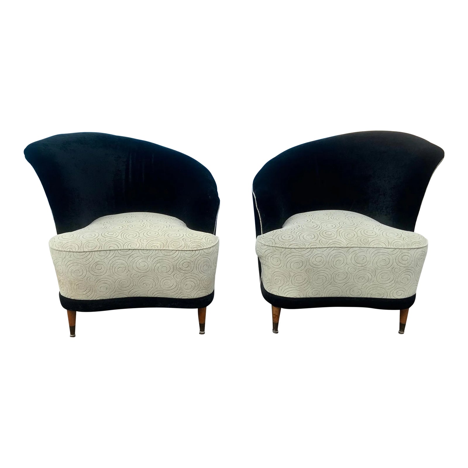 Pair of Mid Century Fan Back Lounge Chairs Chairish