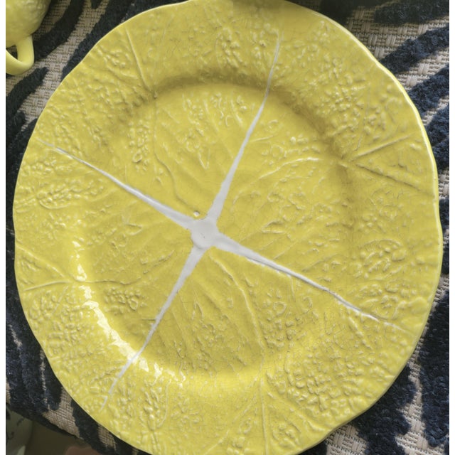 Secla Vintage Yellow Cabbage Ceramic Dish Cup Soup Tureen Set by Secla Portugal- 26 Pieces For Sale - Image 4 of 10