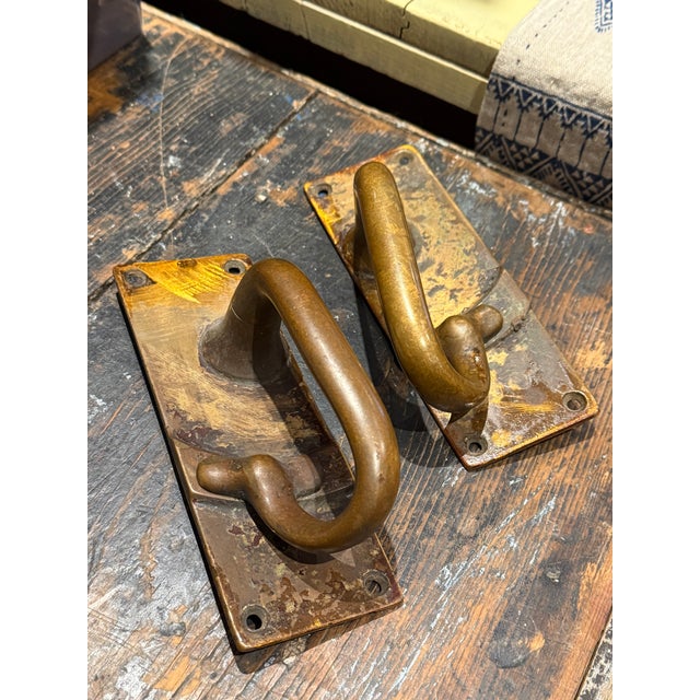 Metal Antique Bronze Steam Train Car Pull Handle For Sale - Image 7 of 11