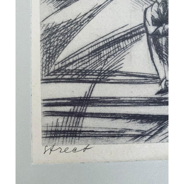 Early 20th Century Isaac Lichtenstein 1Bezalel School Jerusalem Israeli Judaica Etching - Street For Sale - Image 5 of 8