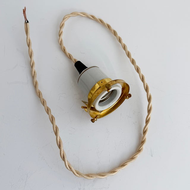 Glass Antique White Opaline Glass “Frill” Pendant Light, 1930s For Sale - Image 7 of 7