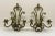 Metal Verdigris Wrought Iron Wall Sconce Candle Holders a Pair For Sale - Image 7 of 9