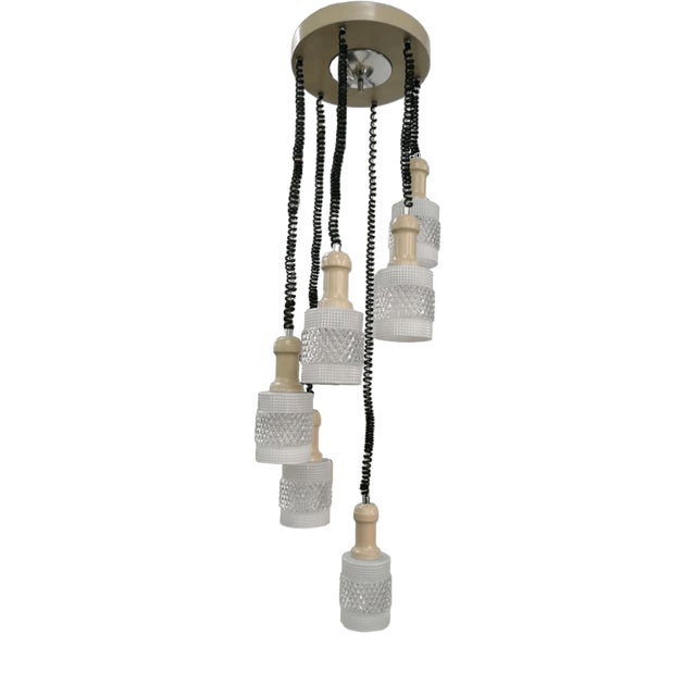 Elicoidale Murano Glass Chandelier with 6 Lights, 1960s For Sale