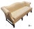 American Vintage Chippendale Style Mahogany Frame Camel Back Ivory Damask Print Upholstered Sofa For Sale - Image 3 of 10