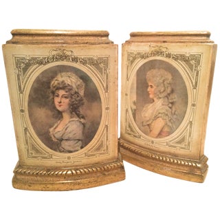 Pair of Borghese Bookends With Male and Female Figures For Sale