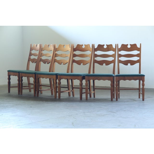 Vintage Razorblade High Back Dining Chairs by Henning Kjærnulf, Denmark, 1960s, Set of 6 For Sale - Image 18 of 18