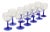Arcoroc Wine Glasses with Cobalt Blue Base, 1980s, Set of 11 For Sale