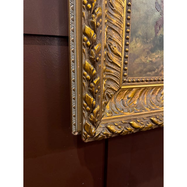 Early 20th Century Monumental Dutch Still Life Oil Painting by W. Honner With Fruit & Roses in Gilt Frame For Sale In Seattle - Image 6 of 8