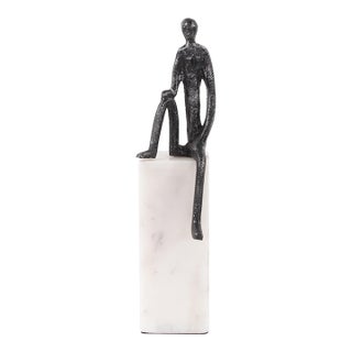 Proud Moment Sculpture on White Marble Base For Sale