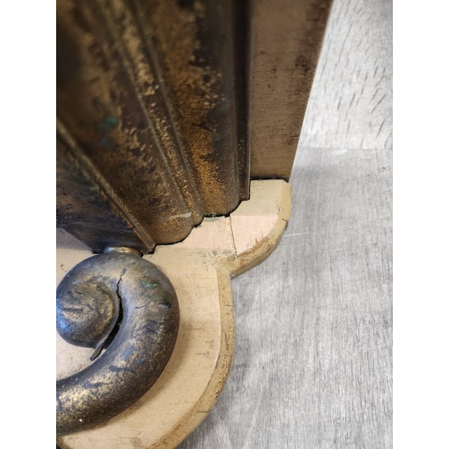 1980s Brass Art Nouveau Floating Console Table For Sale - Image 11 of 12