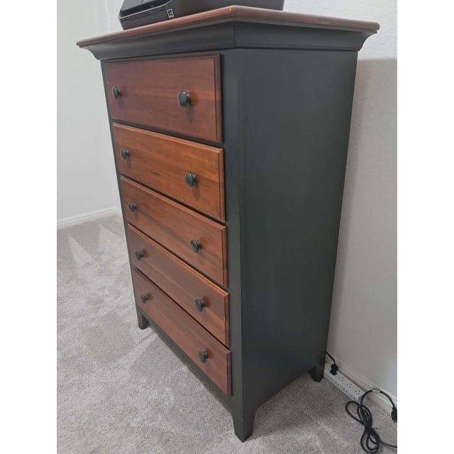 Transitional 1990s Riverside Furniture Solid Wood & Veneer Tall Dresser - Made in Usa For Sale - Image 3 of 5
