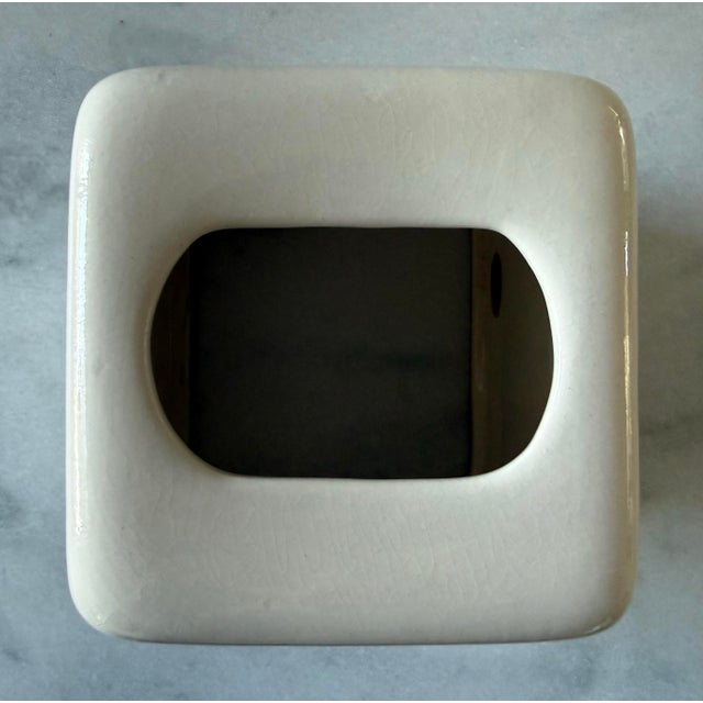 Vintage Ivory and Blue Ceramic Tissue Box Cover For Sale In Austin - Image 6 of 8