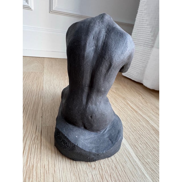 Signed Hand-Built Ceramic Torso Sculpture | Modernist Studio Work For Sale - Image 4 of 11