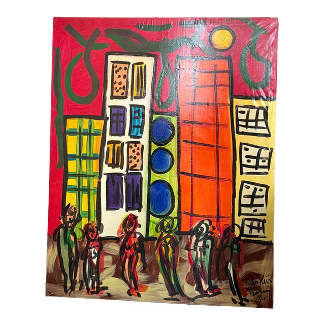 Oil on Canvas , Miami Beach Landscape Painting. For Sale