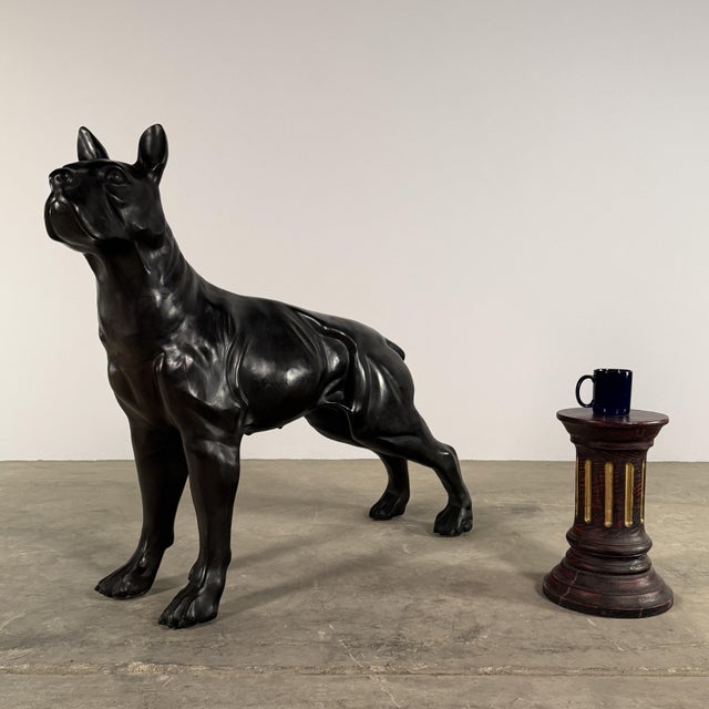 Life-Size Boxer Dog Bronze Sculpture – 42”h Contemporary Canine Statue For Sale - Image 10 of 10