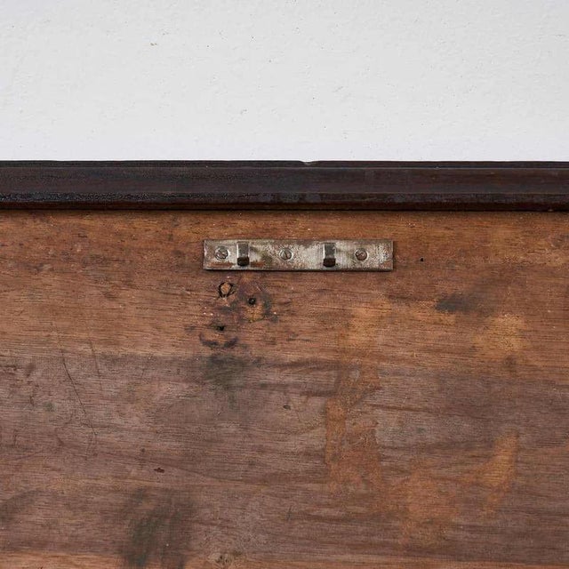 Antique Brown Wood Chest For Sale - Image 4 of 12