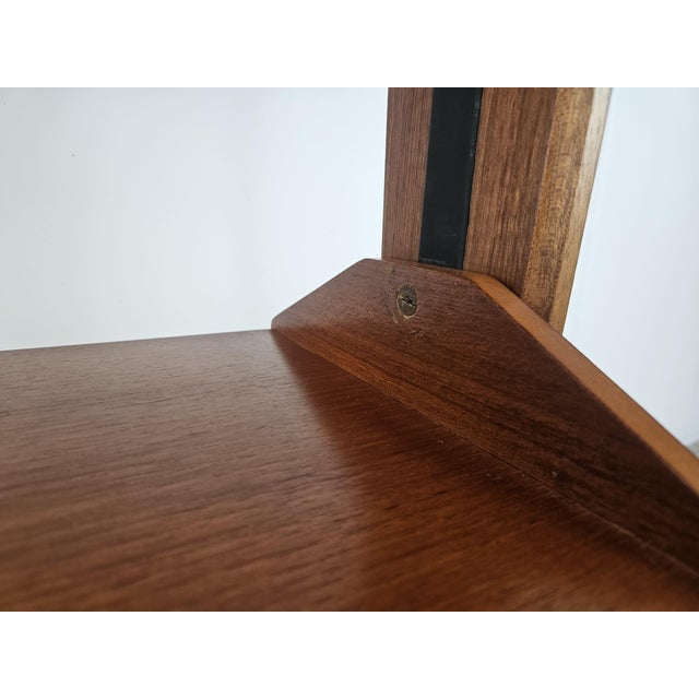 Metal Swedish Teak Bookcase with Adjustable Brass Legs, 1960 For Sale - Image 7 of 18