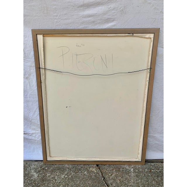 Late 20th Century Abstract Artist Signed Painting on Canvas For Sale - Image 12 of 12