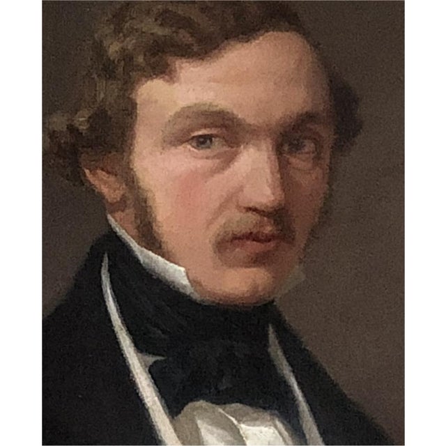 Unknown, Portrait of a Man with a Tie, 1890s, Oil on Canvas For Sale - Image 4 of 10