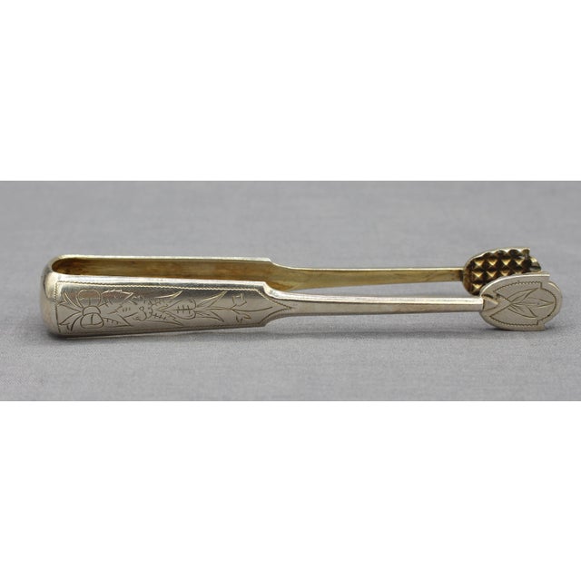 Mid-Century Modern Circa 1924-39 Estonian 875 Standard Silver Tongs With Gold-Washed Interior For Sale - Image 3 of 9