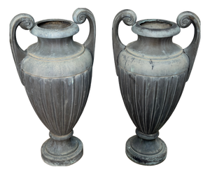 Large Patinated Bronze Vases, 1960s, Set of 2
