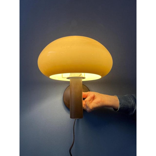 Glass Vintage Space Age Mushroom Wall Sconce from Massive For Sale - Image 7 of 13