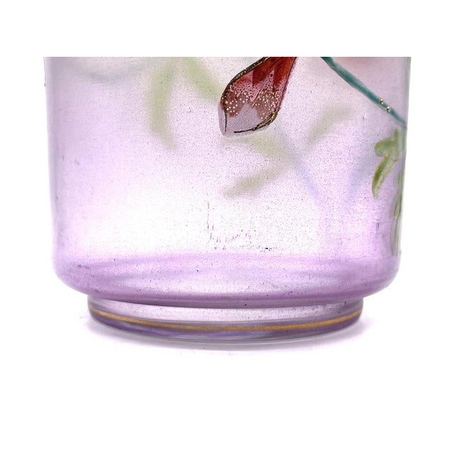 Antique Art Nouveau Glass Bonbonnière with Floral Decoration, 1900s For Sale - Image 15 of 17